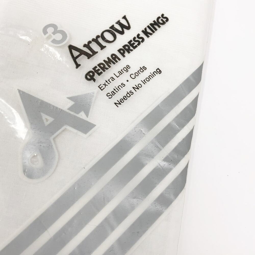Arrow Vintage Hankies 3 Extra Large Perma Press King USA No Iron NEW!